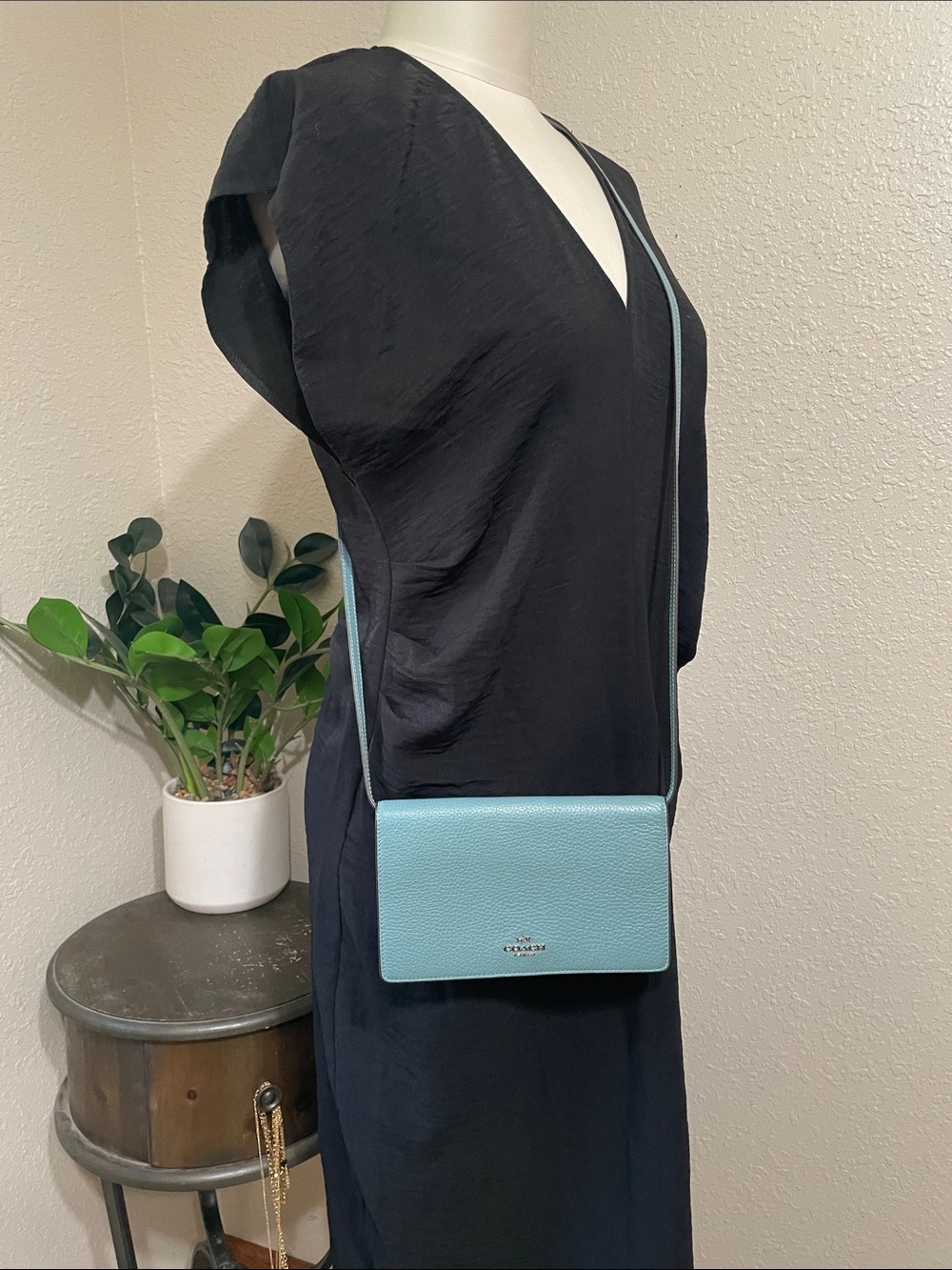 COACH Hayden Pebbled Leather Crossbody Bag in Light Blue - Picture 5 of 10